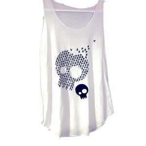 🩵3/$18🩵 Skull Print White Tank Top